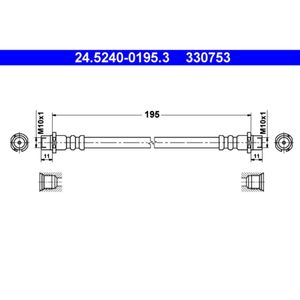 Bremsschlauch ATE 24.5240-0195.3 für Opel Corsa C Tigra Twintop