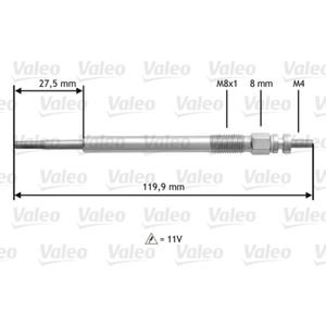 Glühkerze VALEO 345123 (10 Stk.) für Volvo Peugeot Ford Citroën V70 III 206 Van