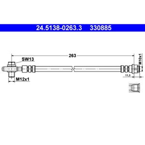 Bremsschlauch ATE 24.5138-0263.3 für Audi Seat A4 B6 Avant Exeo