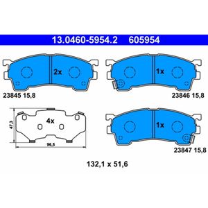 Bremsbelagsatz Scheibenbremse ATE 13.0460-5954.2 für Ford Usa Probe II