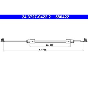 Seilzug Feststellbremse ATE 24.3727-0422.2 für Mercedes-Benz A