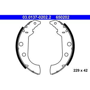 Bremsbackensatz ATE 03.0137-0202.2 für Peugeot 405 I Break