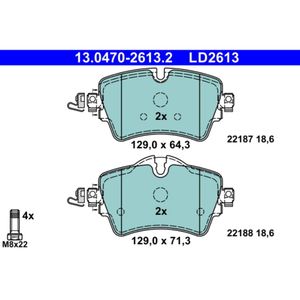 Bremsbelagsatz Scheibenbremse ATE 13.0470-2613.2 für Mini BMW 2er X2