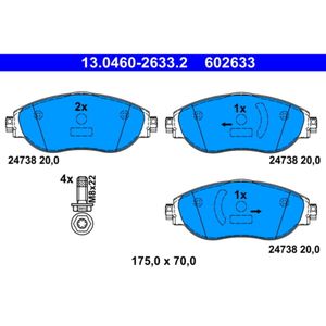 Bremsbelagsatz Scheibenbremse ATE 13.0460-2633.2 für VW Audi Passat B8 Arteon Q3