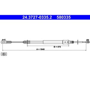 Seilzug Feststellbremse ATE 24.3727-0335.2 für Citroën C5 I Break