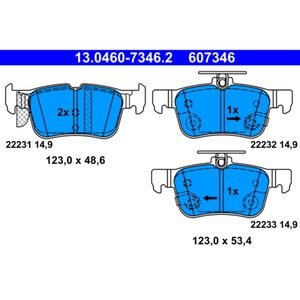 Bremsbelagsatz Scheibenbremse ATE 13.0460-7346.2 für Ford Kuga II S-Max Focus IV