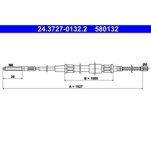 Seilzug Feststellbremse ATE 24.3727-0132.2 für VW Seat Golf II Jetta Toledo I