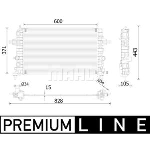 Kühler Motorkühlung MAHLE CR 2227 000P für Opel Astra H Caravan Zafira B