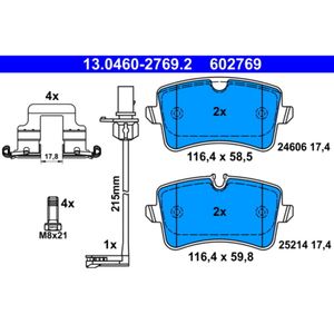 Bremsbelagsatz Scheibenbremse ATE 13.0460-2769.2 für Audi A7 Sportback A6 C7