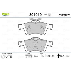 Bremsbelagsatz Scheibenbremse VALEO 301019 für Ford Volvo C-Max II Grand