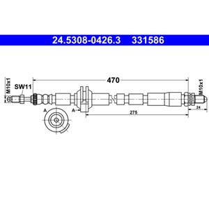 Bremsschlauch ATE 24.5308-0426.3 für Ford KA