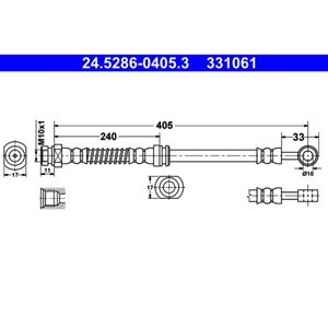 Bremsschlauch ATE 24.5286-0405.3 für Kia Hyundai Sportage II Tucson