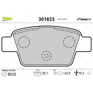 VALEO 301633 Bremsbelagsatz, Scheibenbremse