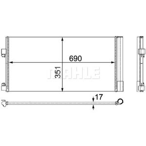 Kondensator Klimaanlage MAHLE AC 486 000P für Renault Latitude Laguna III