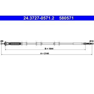 Seilzug Feststellbremse ATE 24.3727-0571.2 für Fiat Doblo