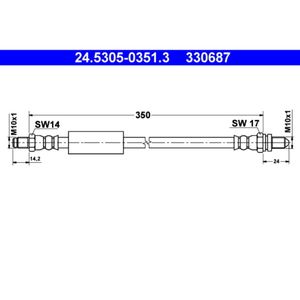 Bremsschlauch ATE 24.5305-0351.3 für Ford KA