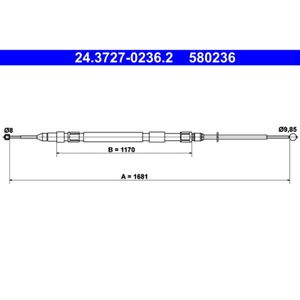 Seilzug Feststellbremse ATE 24.3727-0236.2 für BMW 5er