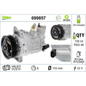 Kompressor Klimaanlage VALEO 699857 für VW Seat Skoda Audi Proton Cupra Alhambra