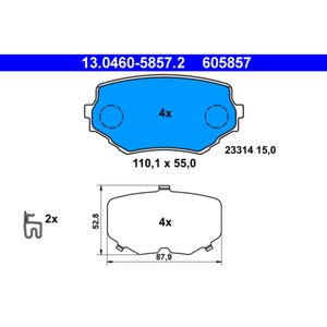 Bremsbelagsatz Scheibenbremse ATE 13.0460-5857.2