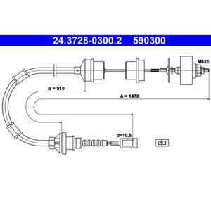 Seilzug Kupplungsbetätigung ATE 24.3728-0300.2 für Peugeot Citroën Fiat Boxer