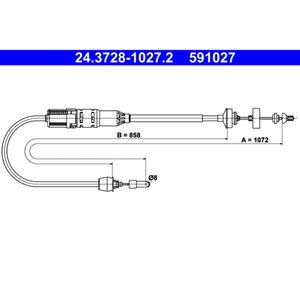 Seilzug Kupplungsbetätigung ATE 24.3728-1027.2 für Renault Espace III
