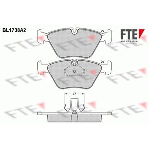 Bremsbelagsatz Scheibenbremse FTE 9010322 für BMW MG X3