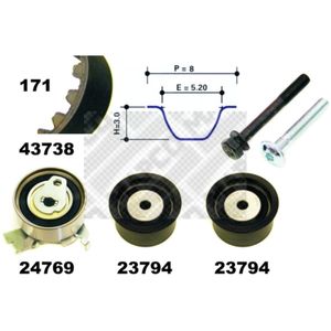 Zahnriemensatz MAPCO 23738 für Opel Buick Chevrolet Daewoo Frontera A Sintra