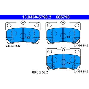 Bremsbelagsatz Scheibenbremse ATE 13.0460-5790.2 für Lexus IS II GS