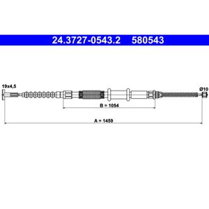 Seilzug Feststellbremse ATE 24.3727-0543.2 für Fiat Marea Weekend