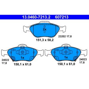 Bremsbelagsatz Scheibenbremse ATE 13.0460-7213.2 für Daihatsu Charade VIII