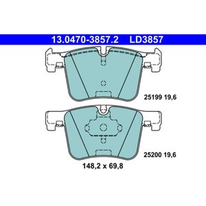 Bremsbelagsatz Scheibenbremse ATE 13.0470-3857.2 für BMW 1er X3