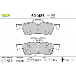 Bremsbelagsatz Scheibenbremse VALEO 601486