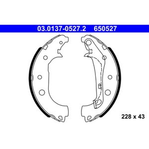 Bremsbackensatz ATE 03.0137-0527.2 für Ford Ecosport