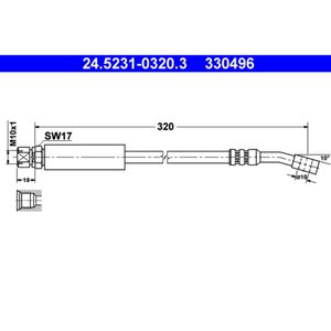 Bremsschlauch ATE 24.5231-0320.3 für Opel Corsa B Combo Tigra Caravan