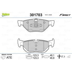 Bremsbelagsatz Scheibenbremse VALEO 301703 für BMW 3er X1