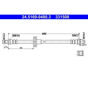 Bremsschlauch ATE 24.5169-0480.3 für BMW X5