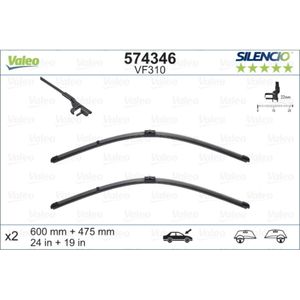 Wischblatt VALEO 574346 (10 Stk.) für VW Skoda Audi Caddy III Octavia II Combi