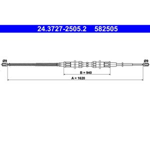 Seilzug Feststellbremse ATE 24.3727-2505.2 für Skoda Octavia I
