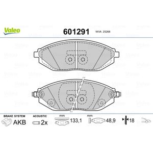 Bremsbelagsatz Scheibenbremse VALEO 601291 für Chevrolet Spark