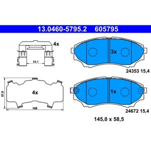 Bremsbelagsatz Scheibenbremse ATE 13.0460-5795.2 für Ford Ranger