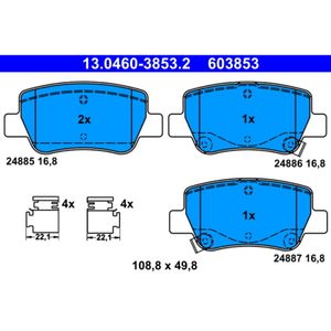 Bremsbelagsatz Scheibenbremse ATE 13.0460-3853.2
