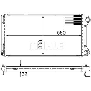 Kühler Motorkühlung MAHLE CR 1444 000S für Fiat Punto