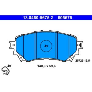 Bremsbelagsatz Scheibenbremse ATE 13.0460-5675.2