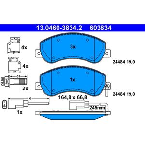 Bremsbelagsatz Scheibenbremse ATE 13.0460-3834.2 für Ford Transit