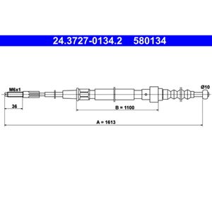 Seilzug Feststellbremse ATE 24.3727-0134.2 für VW Golf II Corrado Vento