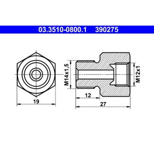 ATE 03.3510-0800.1 Adapter, Bremsleitung