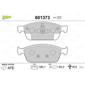 Bremsbelagsatz Scheibenbremse VALEO 601373 für Ford Focus III Turnier