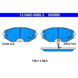 Bremsbelagsatz Scheibenbremse ATE 13.0460-5880.2