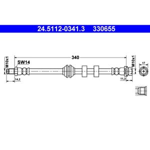 Bremsschlauch ATE 24.5112-0341.3 für Ford Focus I Turnier