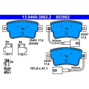 Bremsbelagsatz Scheibenbremse ATE 13.0460-3862.2 für Abarth Fiat Punto